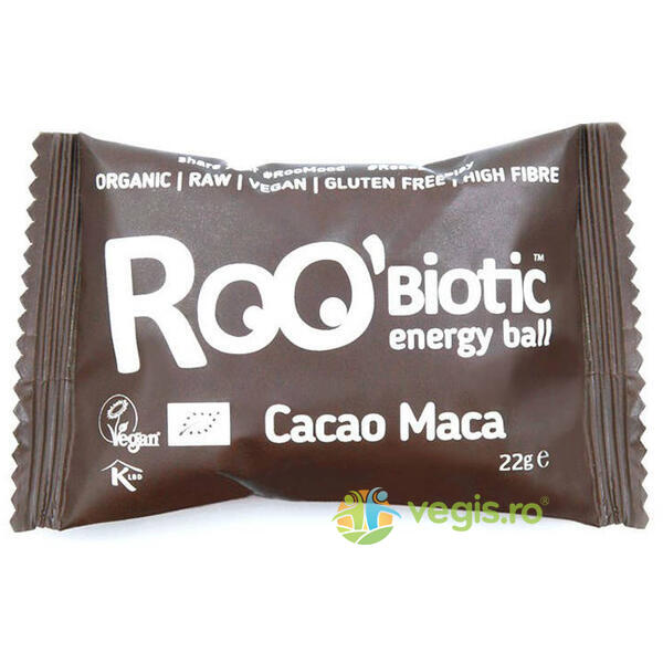 Bila Energizanta cu Cacao si Maca fara Gluten Roobiotic Ecologica/Bio 22g, ROOBAR, Dulciuri & Indulcitori Naturali, 1, Vegis.ro