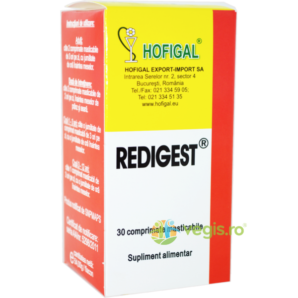 Redigest 30cpr Masticabile, HOFIGAL, Capsule, Comprimate, 1, Vegis.ro