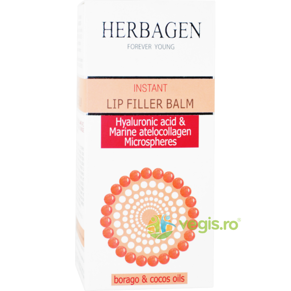 Balsam de Buze Filler Instant cu Microsfere de Acid Hialuronic si Atellocolagen 30g, HERBAGEN, Cosmetice ten, 1, Vegis.ro