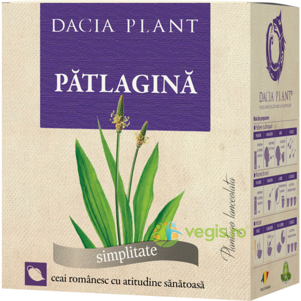 Ceai De Patlagina 50g, DACIA PLANT, Ceaiuri vrac, 1, Vegis.ro