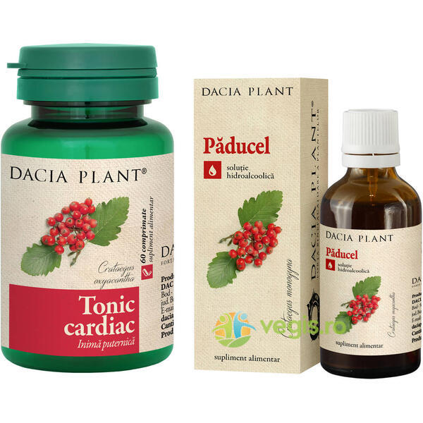 INIMA SANATOASA: Tonic Cardiac 60Cpr + Tinctura De Paducel 50ml Pachet 1+1 GRATIS, DACIA PLANT, Pachete Exclusive, 1, Vegis.ro