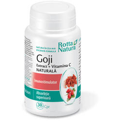 Goji Extract cu Vitamina C Naturala 30cpr ROTTA NATURA