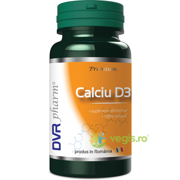 Calciu + Vitamina D3 60cps, DVR PHARM, Capsule, Comprimate, 1, Vegis.ro