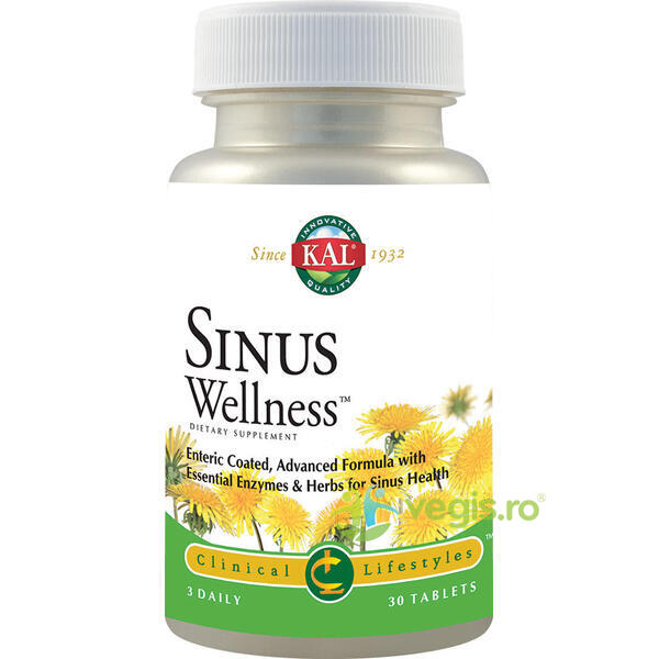 Sinus Wellness 30cpr Secom,, KAL, Remedii Capsule, Comprimate, 1, Vegis.ro