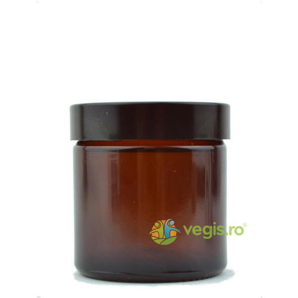 Recipient Cosmetic (Borcan) Sticla Ambra Cu Capac 60ml, MAYAM, Ingrediente Cosmetice Naturale, 2, Vegis.ro