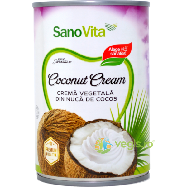 Crema Vegetala din Nuca de Cocos 400ml, SANOVITA, Conserve Naturale, 2, Vegis.ro