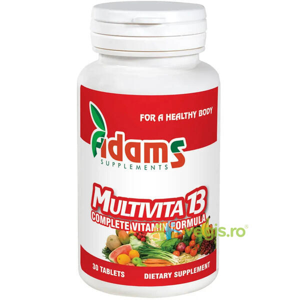Multivita 13 30tb, ADAMS VISION, Vitamine, Minerale & Multivitamine, 1, Vegis.ro