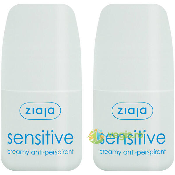 Antiperspirant Roll-On Sensitive Pentru Piele Sensibila 60ml Pachet 1+1 Gratis, ZIAJA, Deodorante naturale, 1, Vegis.ro