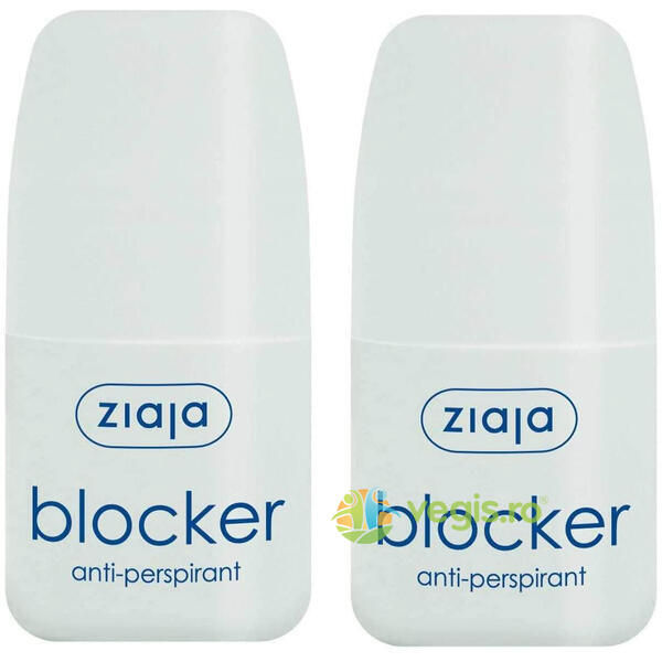 Blocker Antiperspirant Roll-On Pentru Transpiratie In Exces 60ml Pachet 1+1 Gratis, ZIAJA, Deodorante naturale, 1, Vegis.ro