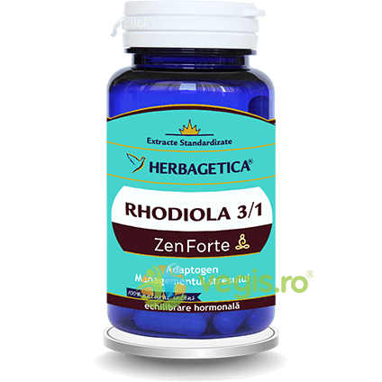 Rhodiola Zen Forte 30Cps, HERBAGETICA, Capsule, Comprimate, 1, Vegis.ro