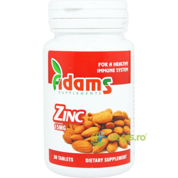 Zinc 15mg 30tb, ADAMS VISION, Vitamine, Minerale & Multivitamine, 1, Vegis.ro