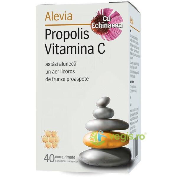 Pachet Propolis Vitamina C cu Echinacea 40cpr+Ceai de Menta Multumesc 10dz, ALEVIA, Capsule, Comprimate, 3, Vegis.ro