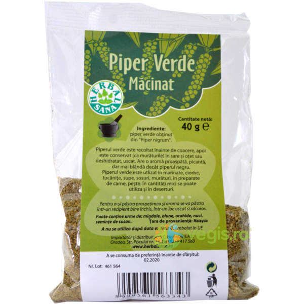 Piper Verde Macinat 40g, HERBAVIT, Condimente, 1, Vegis.ro