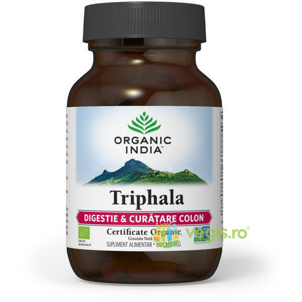 Triphala Ecologica/Bio 60cps vegetale, ORGANIC INDIA, Capsule, Comprimate, 1, Vegis.ro