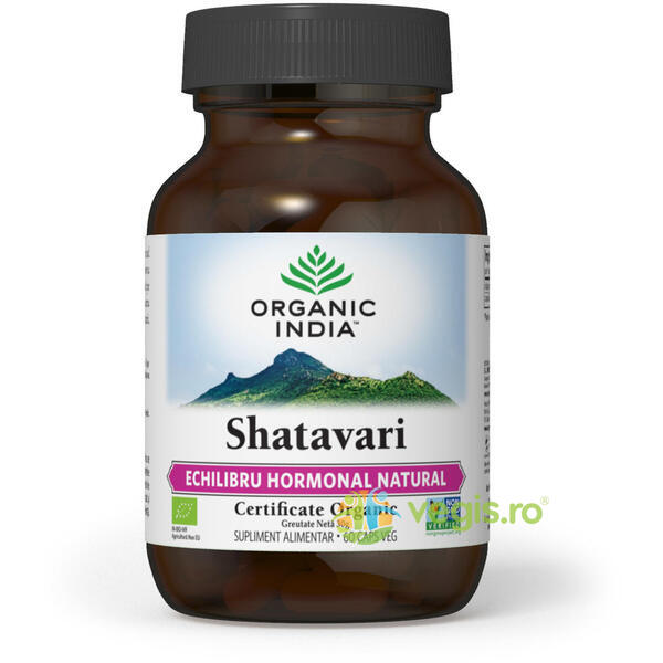 Shatavari Ecologic/Bio 60cps vegetale, ORGANIC INDIA, Capsule, Comprimate, 1, Vegis.ro