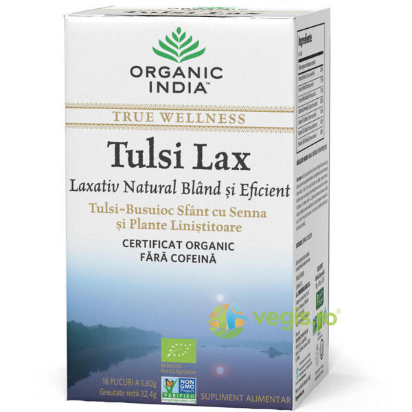 Ceai Tulsi Lax Ecologic/Bio 18pl, ORGANIC INDIA, Ceaiuri doze, 3, Vegis.ro