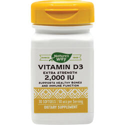 Vitamina D3 2000ui (Adulti) 30cps Secom, NATURE'S  WAY