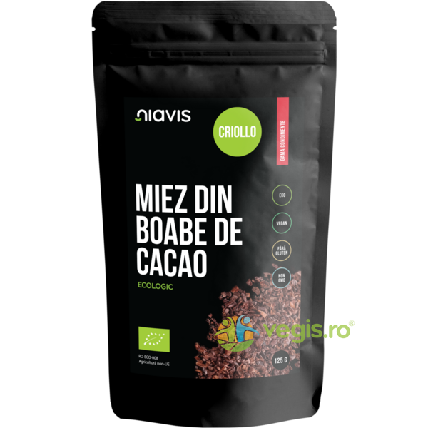 Miez Din Boabe De Cacao Criollo Ecologice/Bio 125g, NIAVIS, Superalimente, 1, Vegis.ro