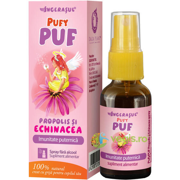 Pufy Puf Ingerasul - Propolis Si Echinacea Spray Fara Alcool 20ml, DACIA PLANT, Raceala & Gripa, 1, Vegis.ro