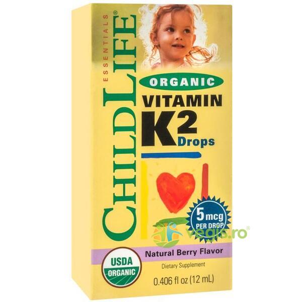 Vitamina K2 Lichida pentru Copii 7.5ml Secom,, CHILD LIFE ESSENTIALS, Vitamine, Minerale & Multivitamine, 1, Vegis.ro