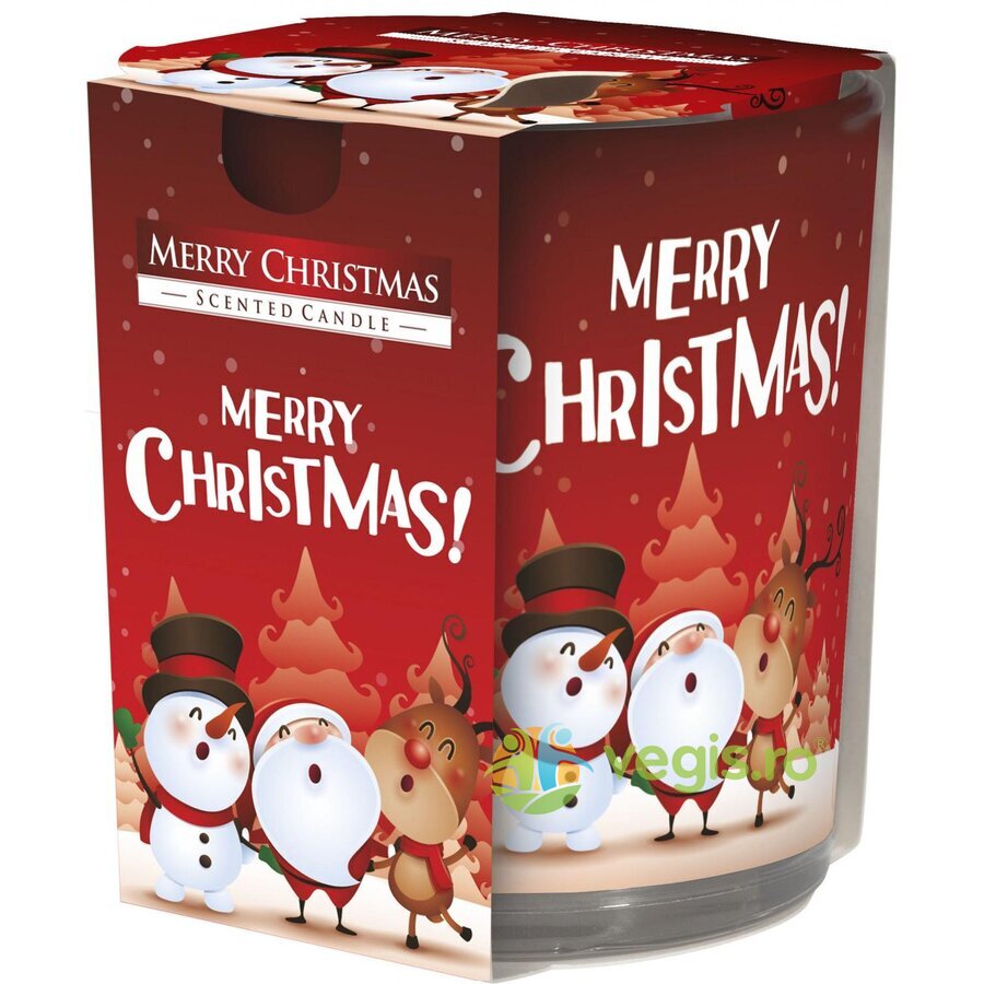Lumanare Parfumata in Pahar Imprimat Merry Christmas