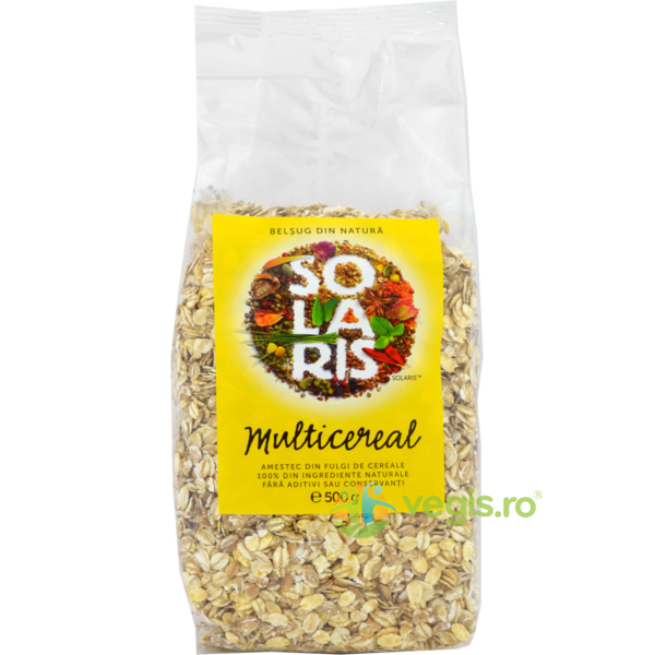 Fulgi De Cereale - Amestec Multicereal (Punga)500gr, SOLARIS, Fulgi, Musli, 1, Vegis.ro