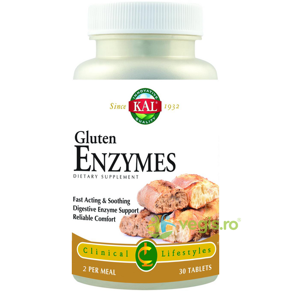Gluten Enzymes 30cps Secom,, KAL, Capsule, Comprimate, 1, Vegis.ro