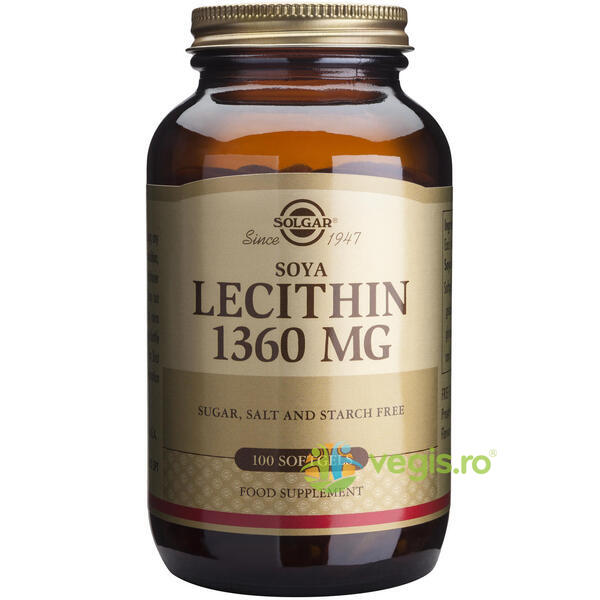 Lecithin 1360mg 100cps moi (Lecitina din soia) + Magnesium cu B6 100 tablete Pachet 1+1, SOLGAR, Capsule, Comprimate, 3, Vegis.ro