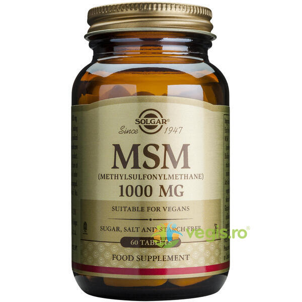 MSM 1000mg 60tb (Metilsulfonilmetan) + Magnesium cu B6 100 tablete Pachet 1+1, SOLGAR, Capsule, Comprimate, 3, Vegis.ro