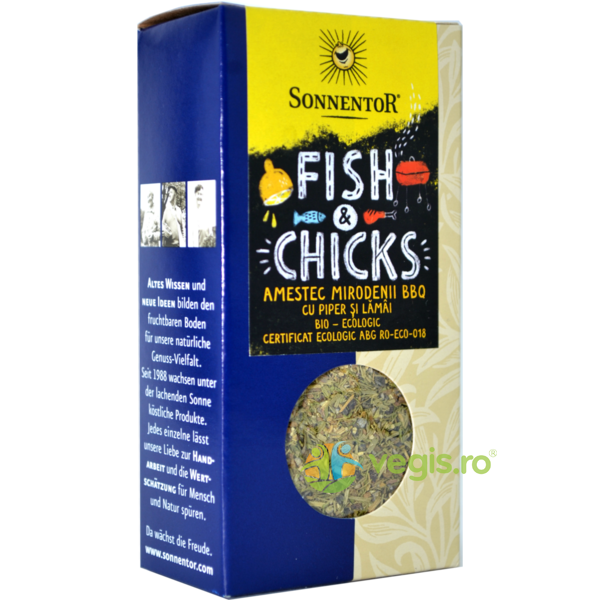 Amestec de Condimente pentru Gratar - Fish and Chicks Ecologic/Bio 55g, SONNENTOR, Condimente, 1, Vegis.ro