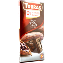 Ciocolata Neagra 72% Cacao fara Gluten 75g TORRAS