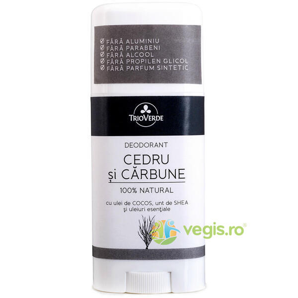 Deodorant Natural cu Cedru si Carbune 60g, TRIO VERDE, Deodorante naturale, 2, Vegis.ro