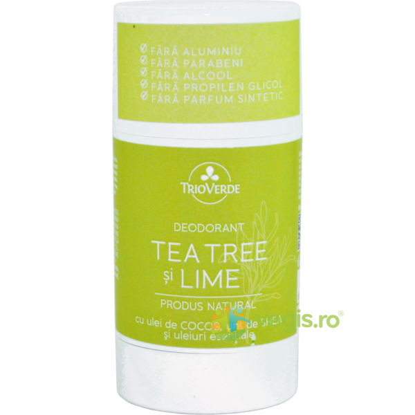 Deodorant Natural cu Tea Tree si Lime 60g, TRIO VERDE, Deodorante naturale, 1, Vegis.ro