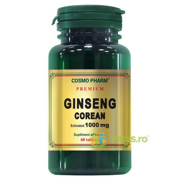 Ginseng Corean 1000mg 60tb Premium + Super Lecitina 1200mg 30cps Premium Pachet 1+1, COSMOPHARM, Capsule, Comprimate, 3, Vegis.ro