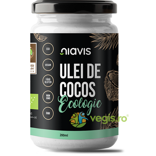 Ulei de Cocos Extra Virgin Ecologic/Bio 200ml, NIAVIS, Produse din Nuca de Cocos, 1, Vegis.ro