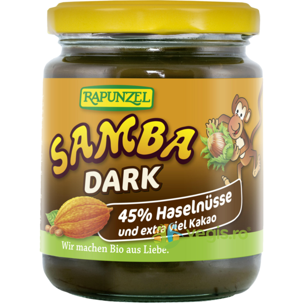 Crema Samba Dark cu Alune si Ciocolata Vegana Ecologica/Bio 250g, RAPUNZEL, Dulciuri & Indulcitori Naturali, 2, Vegis.ro