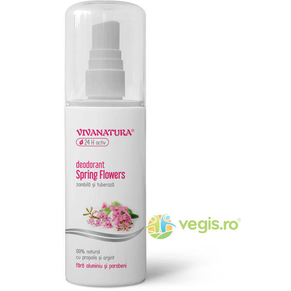 Deodorant Natural Spray Spring Flowers 100ml, VIVA NATURA, Deodorante naturale, 1, Vegis.ro