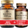 Biotin 1000mcg 50cps vegetale + Magnesium (Magneziu) cu B6 100 tablete Pachet 1+1 SOLGAR