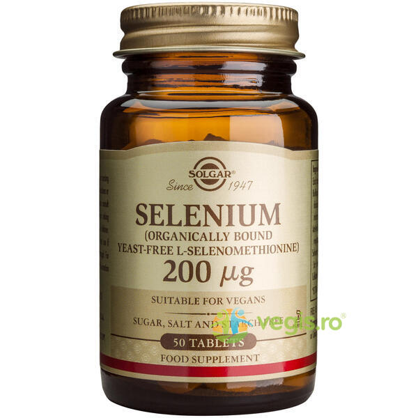 Selenium (Seleniu) 200mcg 50 tablete + Magnesium (Magneziu) cu B6 100 tablete Pachet 1+1, SOLGAR, Capsule, Comprimate, 3, Vegis.ro