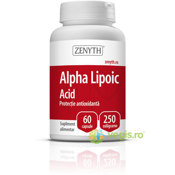Alpha Lipoic Acid 250mg 60cps, ZENYTH PHARMA, Remedii Capsule, Comprimate, 1, Vegis.ro