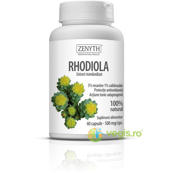 Rhodiola Extract 500mg 60cps, ZENYTH PHARMA, Capsule, Comprimate, 1, Vegis.ro