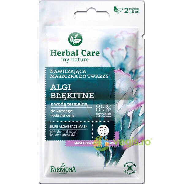 Herbal Care Masca Hidratanta Cu Alge Albastre Si Apa Termala 2x5ml, FARMONA, Cosmetice ten, 1, Vegis.ro