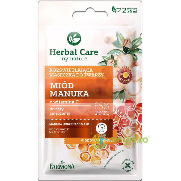 Herbal Care Masca Iluminatoare cu Miere de Manuka si Vitamina C 2x5ml, FARMONA, Cosmetice ten, 1, Vegis.ro