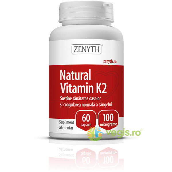 Vitamina K2 Naturala 100mcg 60cps, ZENYTH PHARMA, Capsule, Comprimate, 1, Vegis.ro