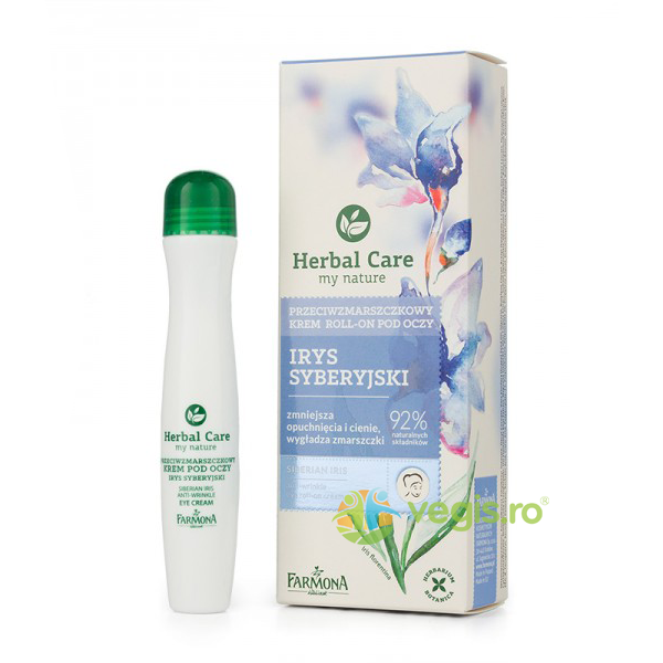 Crema Roll-On Antirid Pentru Ochi Cu Iris Siberian Herbal Care 15ml, FARMONA, Cosmetice Ochi, 1, Vegis.ro