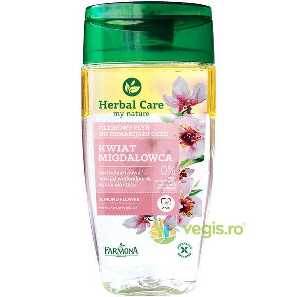 Herbal Care Demachiant Bifazic Pentru Ochi Cu Flori De Migdal 150ml, FARMONA, Cosmetice Ochi, 1, Vegis.ro