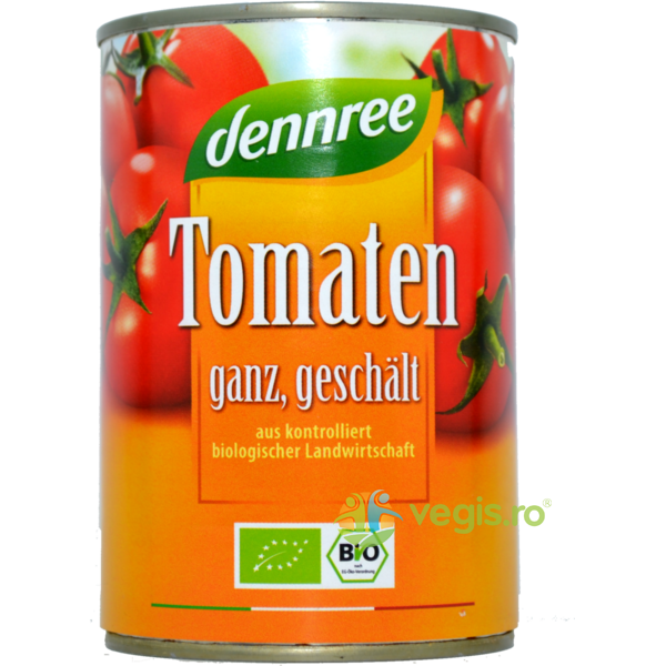 Tomate Cojite In Sos De Rosii Ecologice/Bio In Doza 400g, DENNREE, Conserve Naturale, 1, Vegis.ro