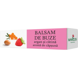 Balsam de Buze cu Ulei de Argan, Extract Uleios de Catina si Aroma de Capsuna 4.8g MANICOS
