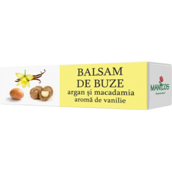 Balsam de Buze cu Ulei de Argan, Ulei de Macadamia si Aroma de Vanilie 4.8g MANICOS