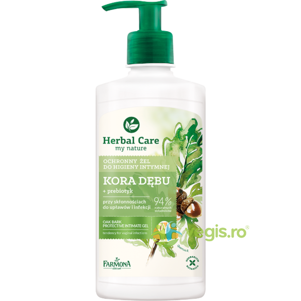 Herbal Care Gel Protector Pentru Igiena Intima Cu Extract De Coaja De Stejar 330ml, FARMONA, Ingrijire & Igiena Intima, 1, Vegis.ro